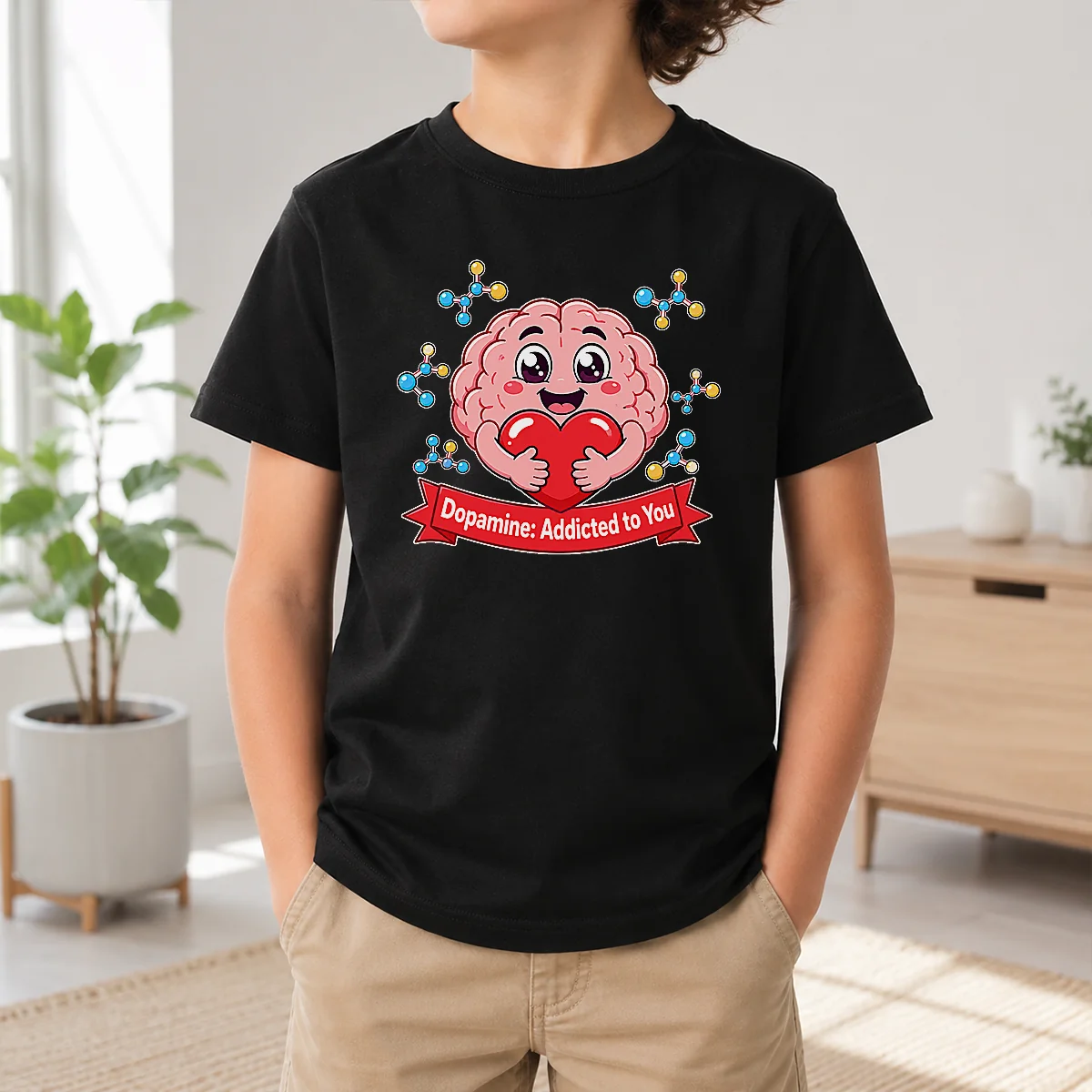 Official Dopamine Addicted To You Cute Brain Vector Shirt - Image 9