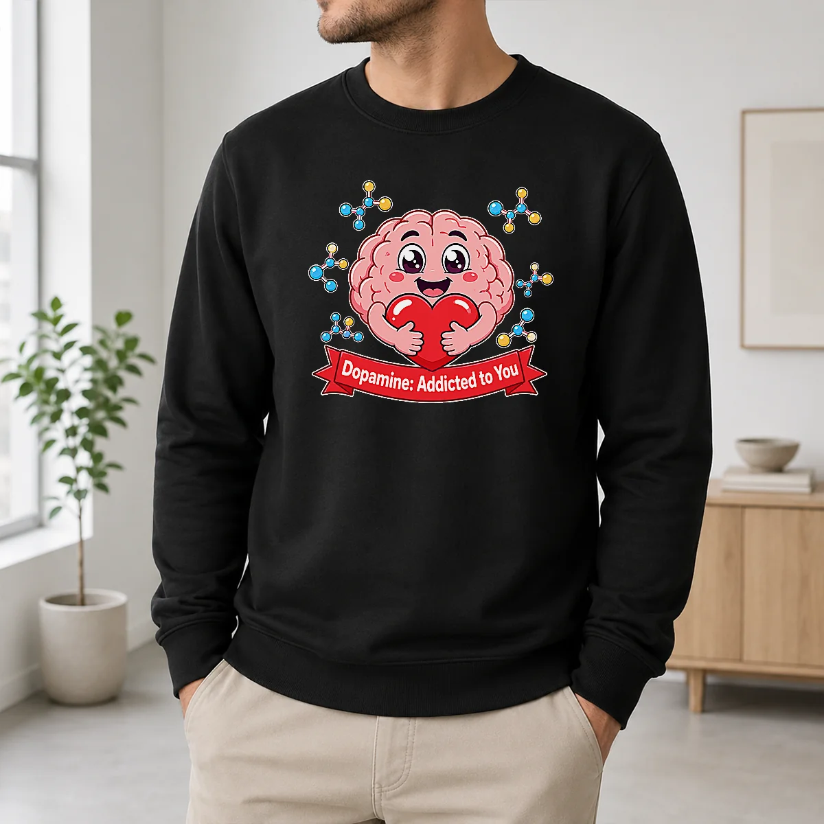 Official Dopamine Addicted To You Cute Brain Vector Shirt - Image 6