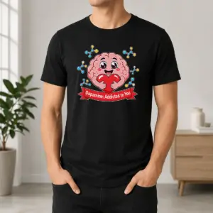 Official Dopamine Addicted To You Cute Brain Vector Shirt