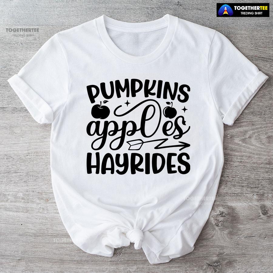 Pumpkins Apples Hayrides T-Shirt - Image 4