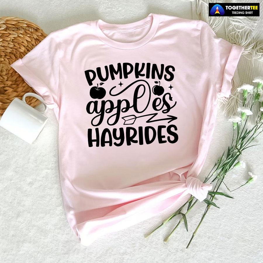 Pumpkins Apples Hayrides T-Shirt - Image 5