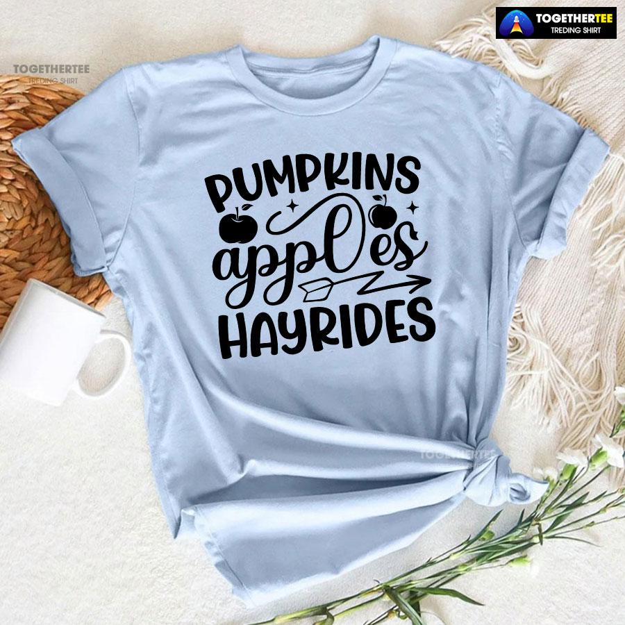 Pumpkins Apples Hayrides T-Shirt - Image 6