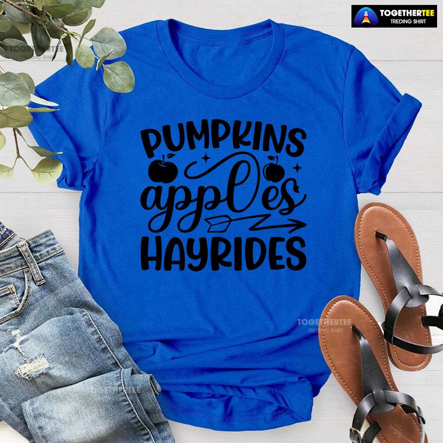 Pumpkins Apples Hayrides T-Shirt - Image 7