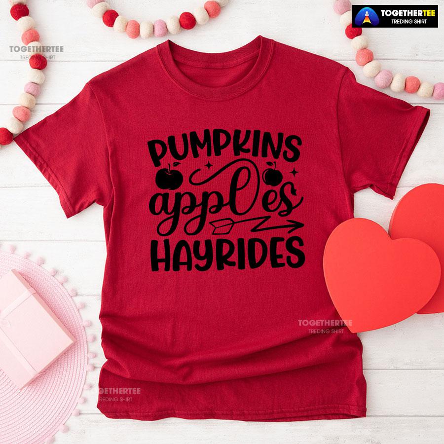 Pumpkins Apples Hayrides T-Shirt - Image 8