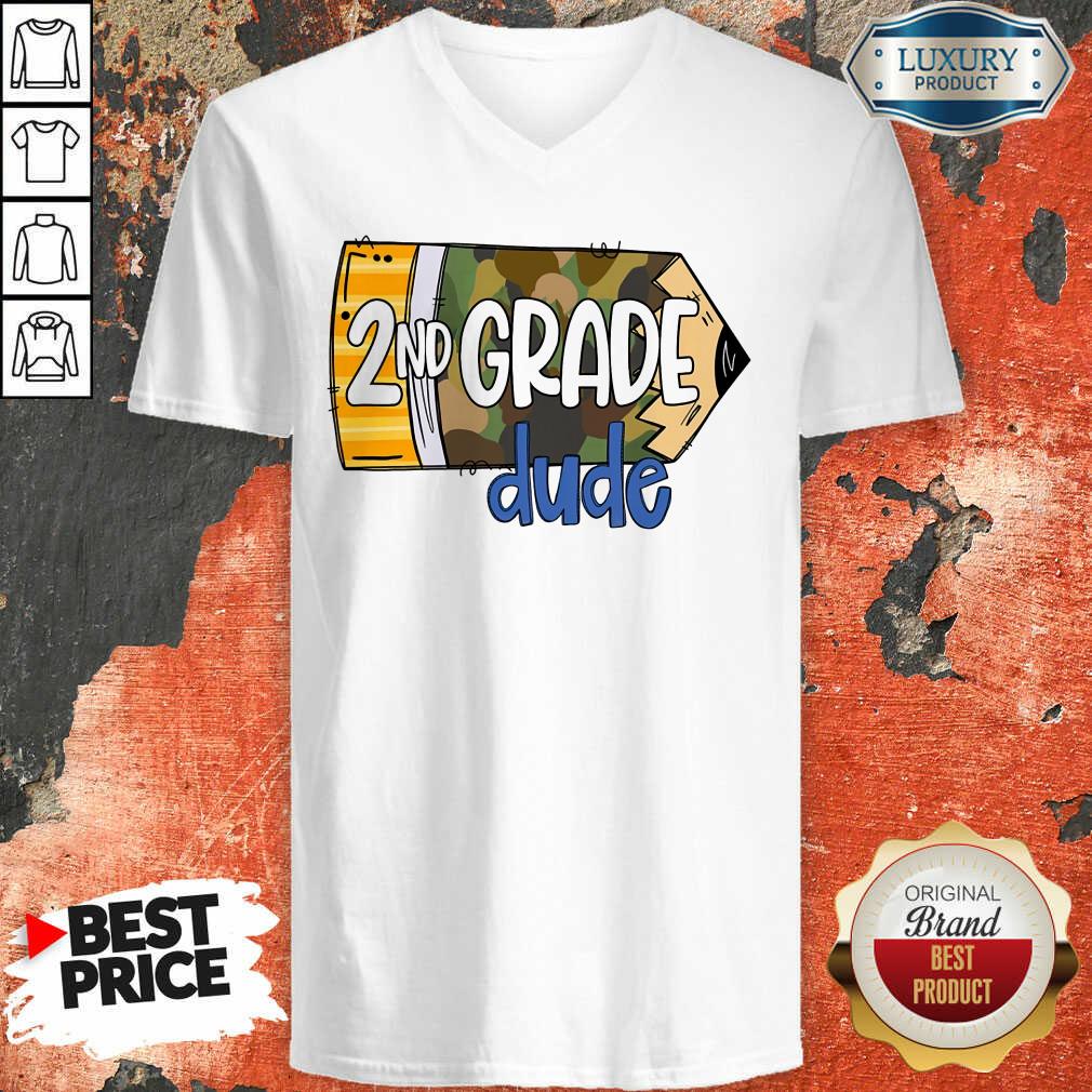 School Pencil Camo Back To School 2nd Grade Dude Shirt - Image 4