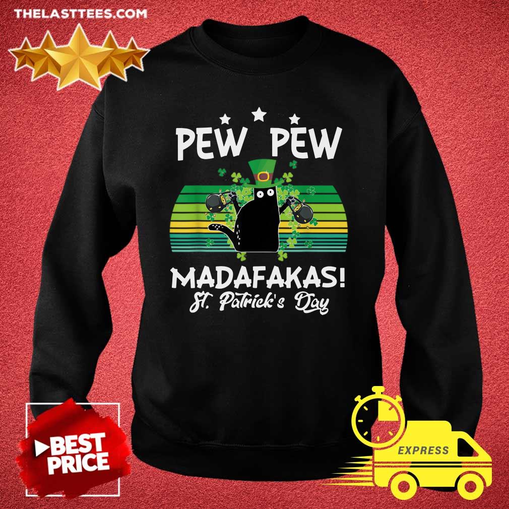 Top St Patrick’s Day Pew Pew Madafakas T Shirt - Image 5