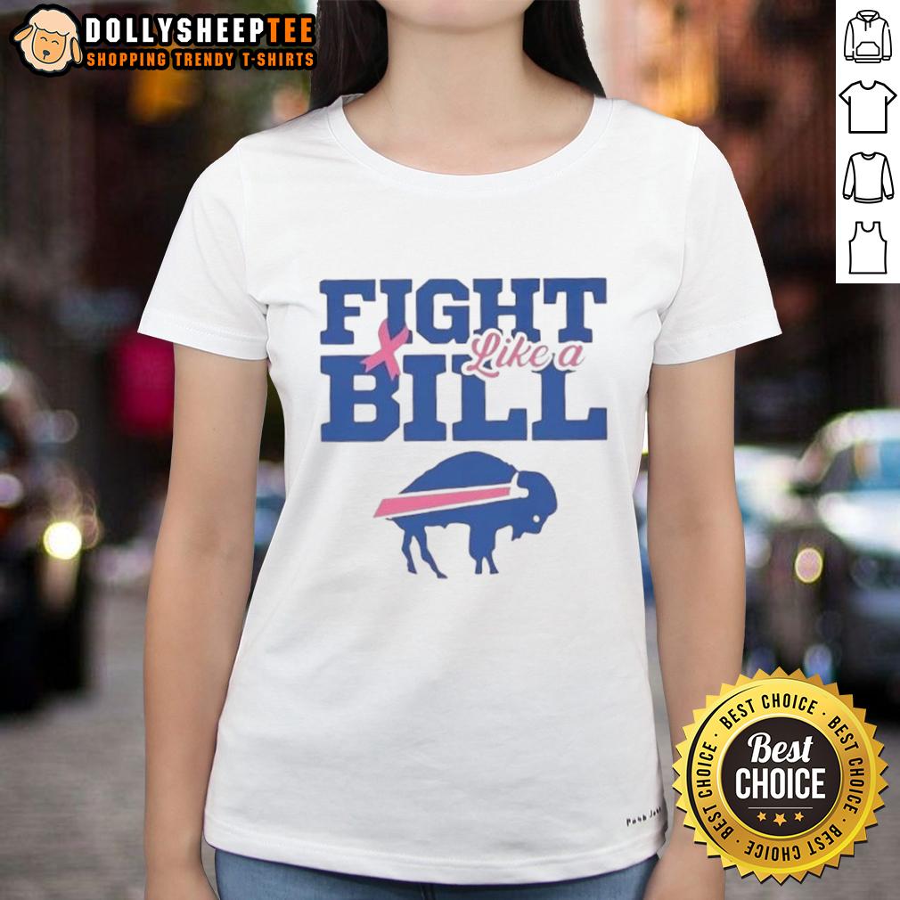 Awesome Breast Cancer Awareness Fight Like A Buffalo Bills T-Shirt - Image 3