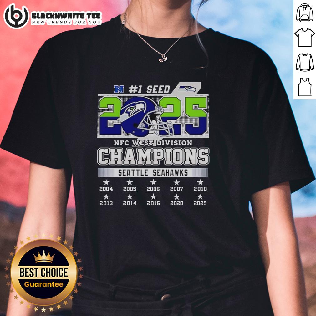 Official Seattle Seahawks Nfc West Division Championship 2025 T-Shirt - Image 3