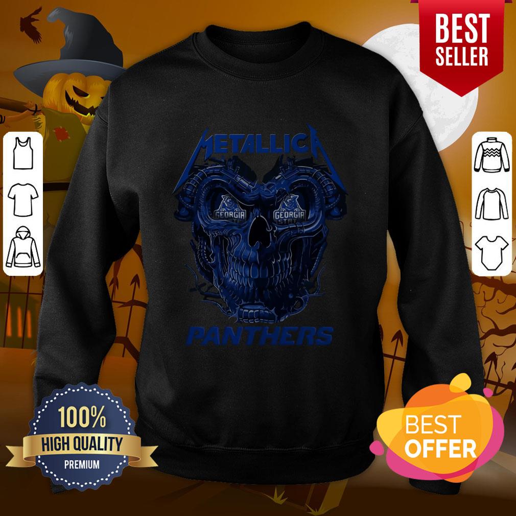 Wonderful Skull Metallica Georgia State Panthers Shirt - Image 4