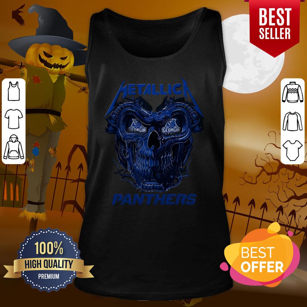 Wonderful Skull Metallica Georgia State Panthers Shirt - Image 3