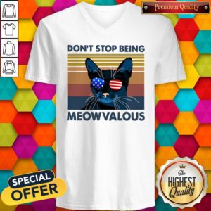 Alternative view of Cat Don’t Stop Being Meowvalous American Flag Vintage Shirt