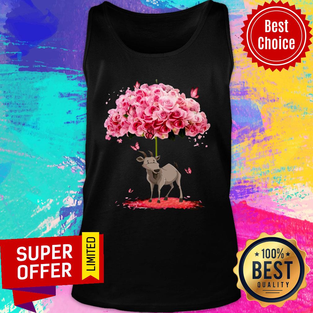 Funny Butterfly I Love Goat Rose Shirt - Image 3