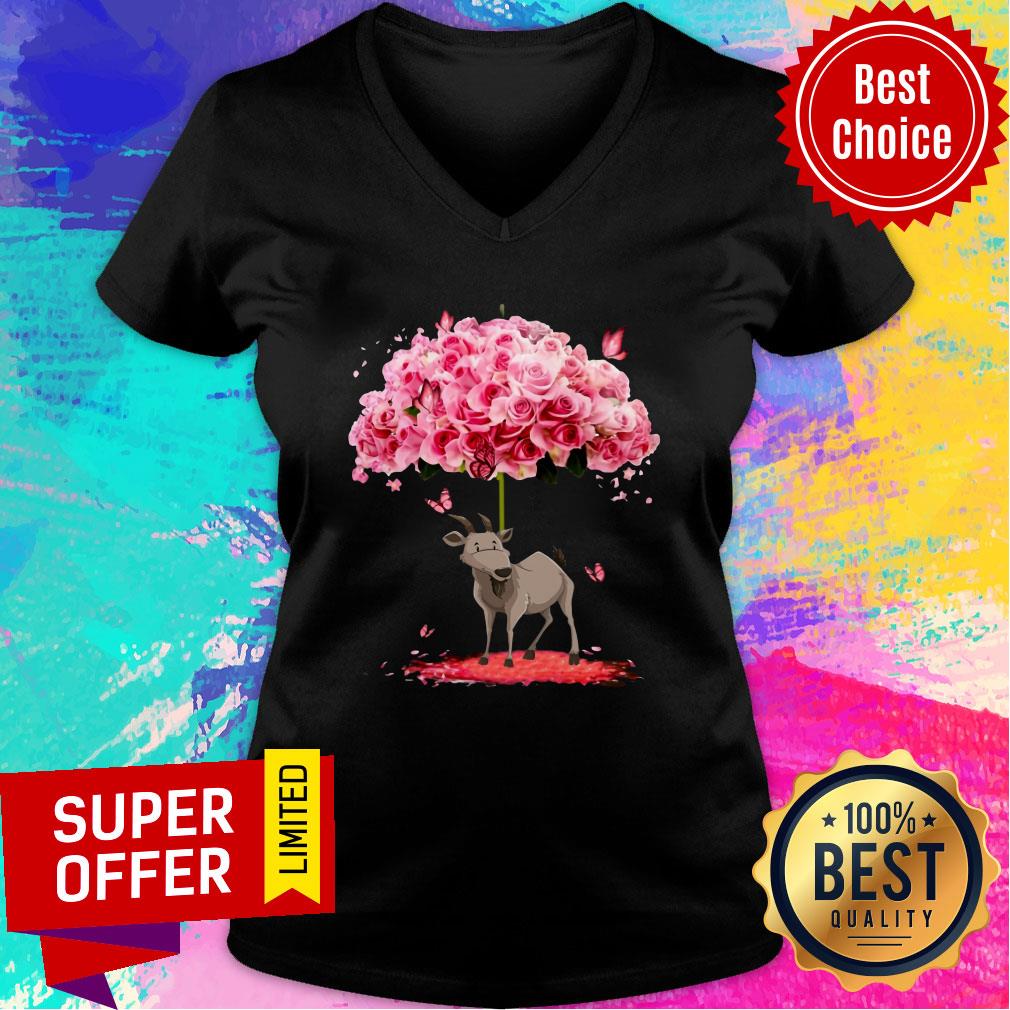 Funny Butterfly I Love Goat Rose Shirt - Image 5