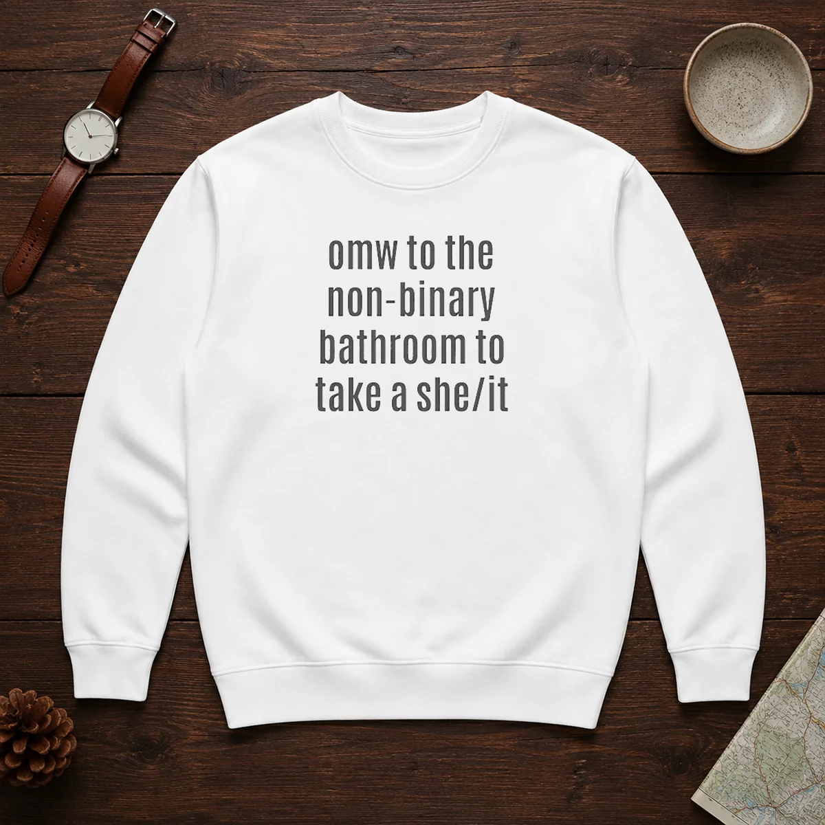 Funny Omw To The Non Binary Bathroom Shirt - Image 7