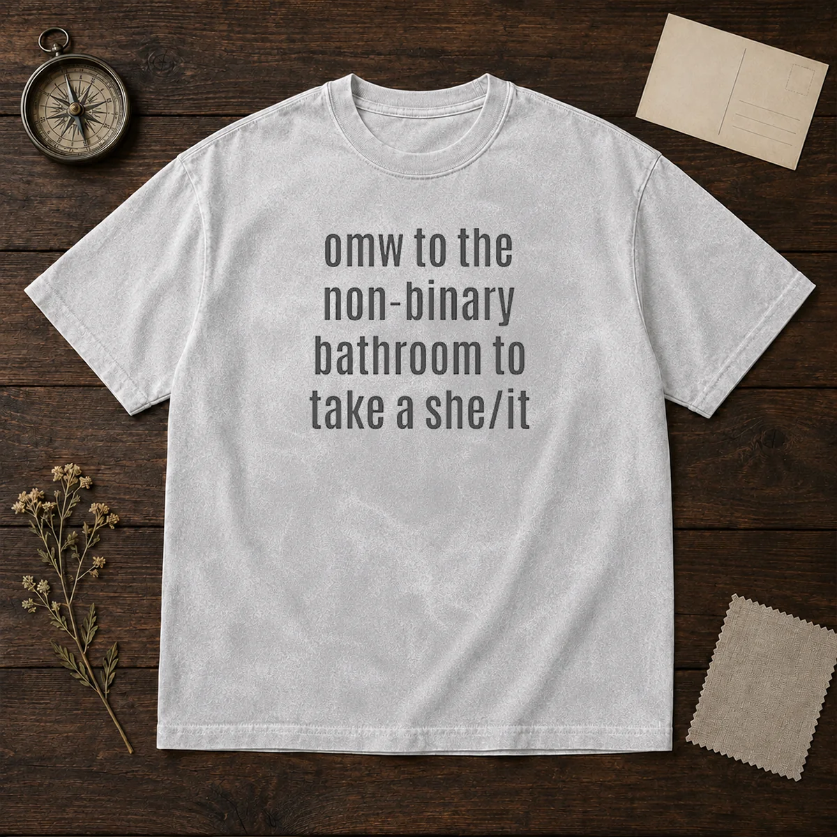 Funny Omw To The Non Binary Bathroom Shirt - Image 8