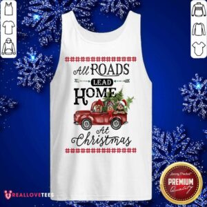 Alternative view of Super All Roads Lead Home At Christmas Red Truck Bird Xmas Shirt