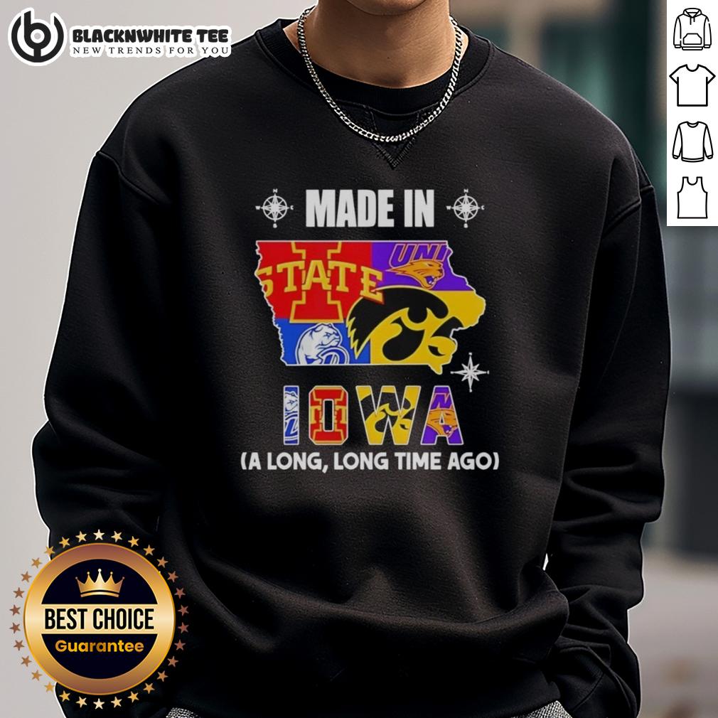 Good Made In Iowa A Long Long Time Ago State Mashup Logo Teams T-Shirt - Image 5