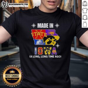 Good Made In Iowa A Long Long Time Ago State Mashup Logo Teams T-Shirt