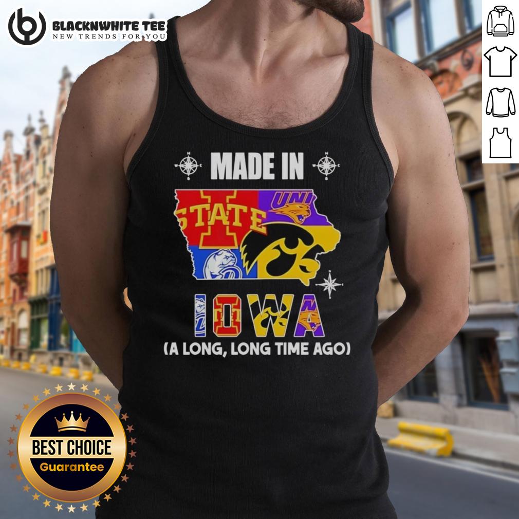 Good Made In Iowa A Long Long Time Ago State Mashup Logo Teams T-Shirt - Image 4