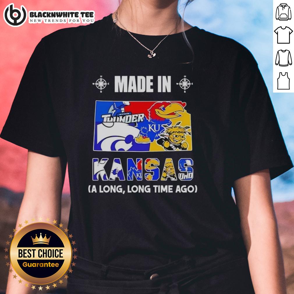 Good Made In Kansas A Long Long Time Ago State Mashup Logo Teams T-Shirt - Image 3
