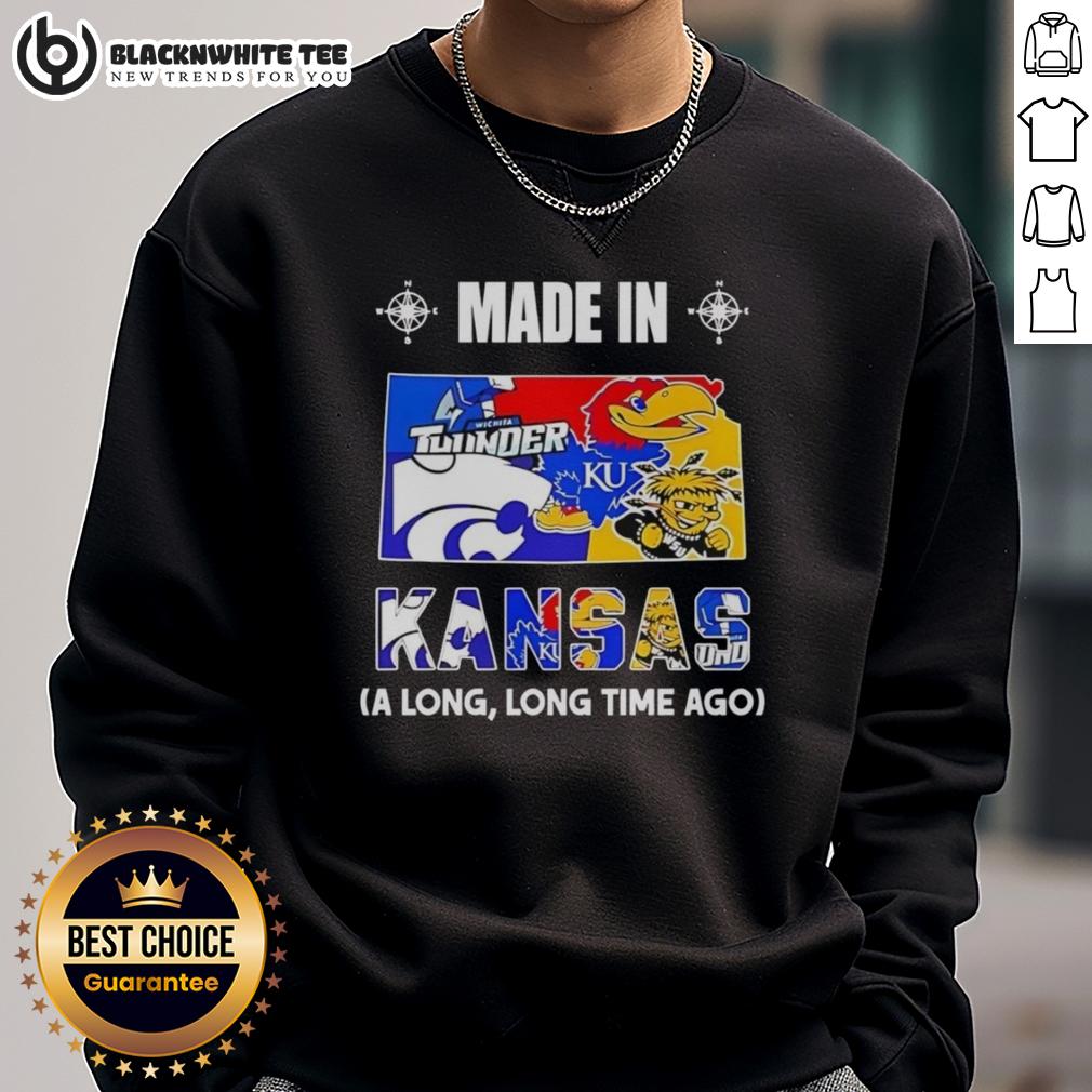 Good Made In Kansas A Long Long Time Ago State Mashup Logo Teams T-Shirt - Image 5