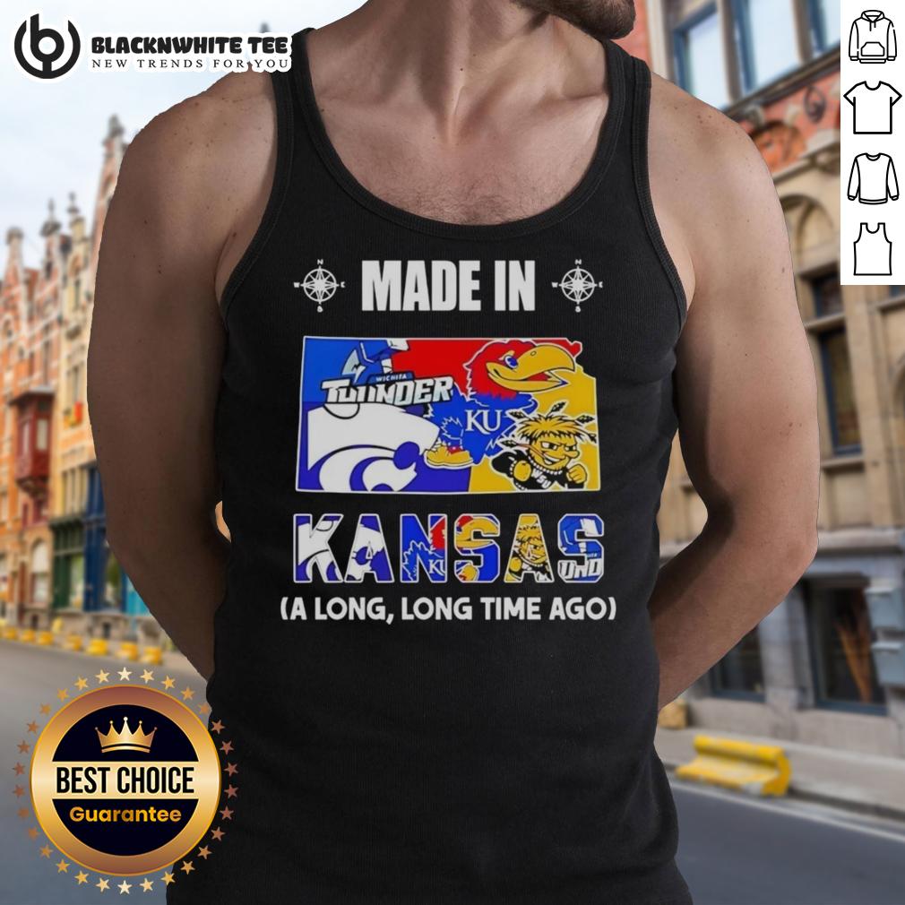 Good Made In Kansas A Long Long Time Ago State Mashup Logo Teams T-Shirt - Image 4