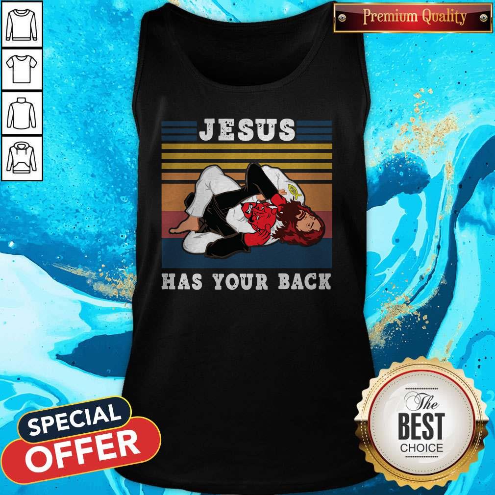 Official Jiu Jitsu Jesus Has Your Back Vintage Shirt - Image 3
