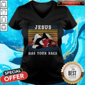 Alternative view of Official Jiu Jitsu Jesus Has Your Back Vintage Shirt