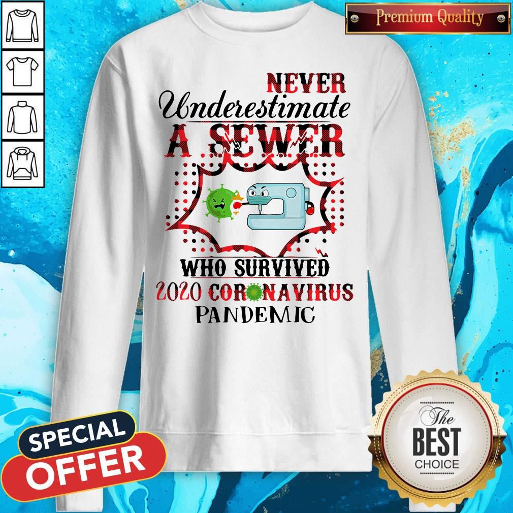 Never Underestimate A Sewer Who Survived 2020 Coronavirus Pandemic Shirt - Image 4