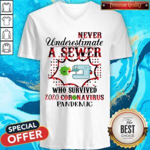 Alternative view of Never Underestimate A Sewer Who Survived 2020 Coronavirus Pandemic Shirt