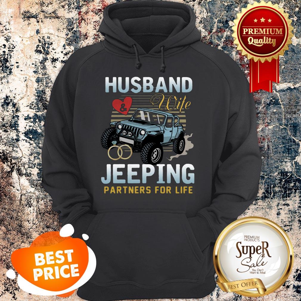 Nice Husband Wife Jeeping Partners For Life Shirt - Image 2
