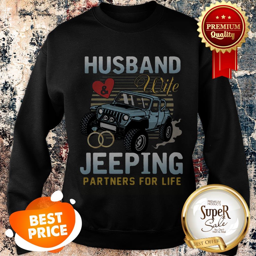 Nice Husband Wife Jeeping Partners For Life Shirt - Image 3