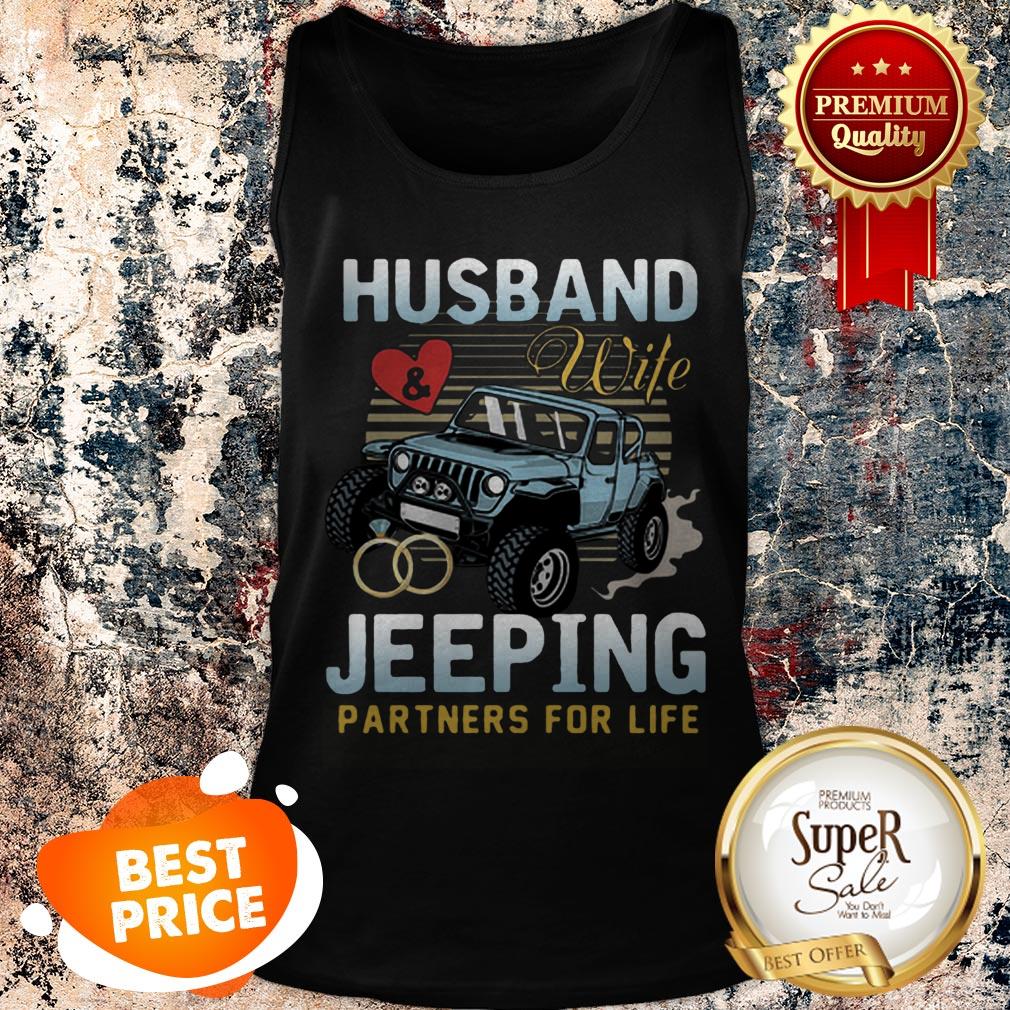 Nice Husband Wife Jeeping Partners For Life Shirt - Image 4