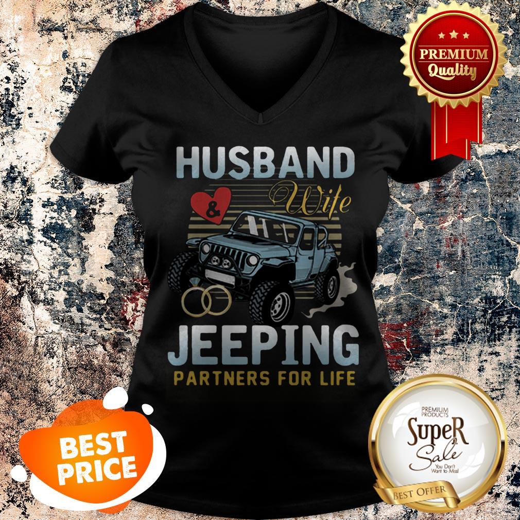 Nice Husband Wife Jeeping Partners For Life Shirt - Image 5