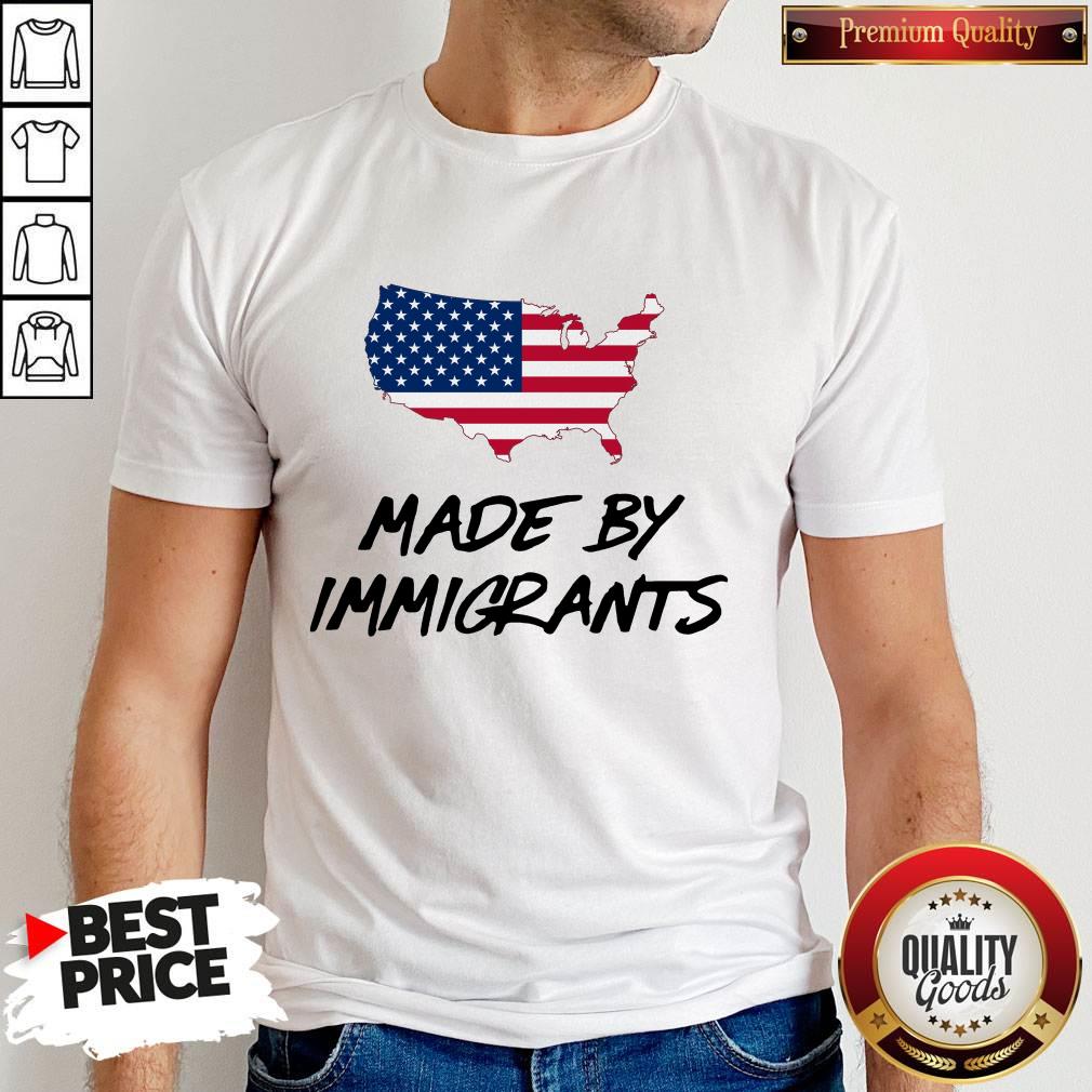 Awesome Made By Immigrants American Map Flag Shirt