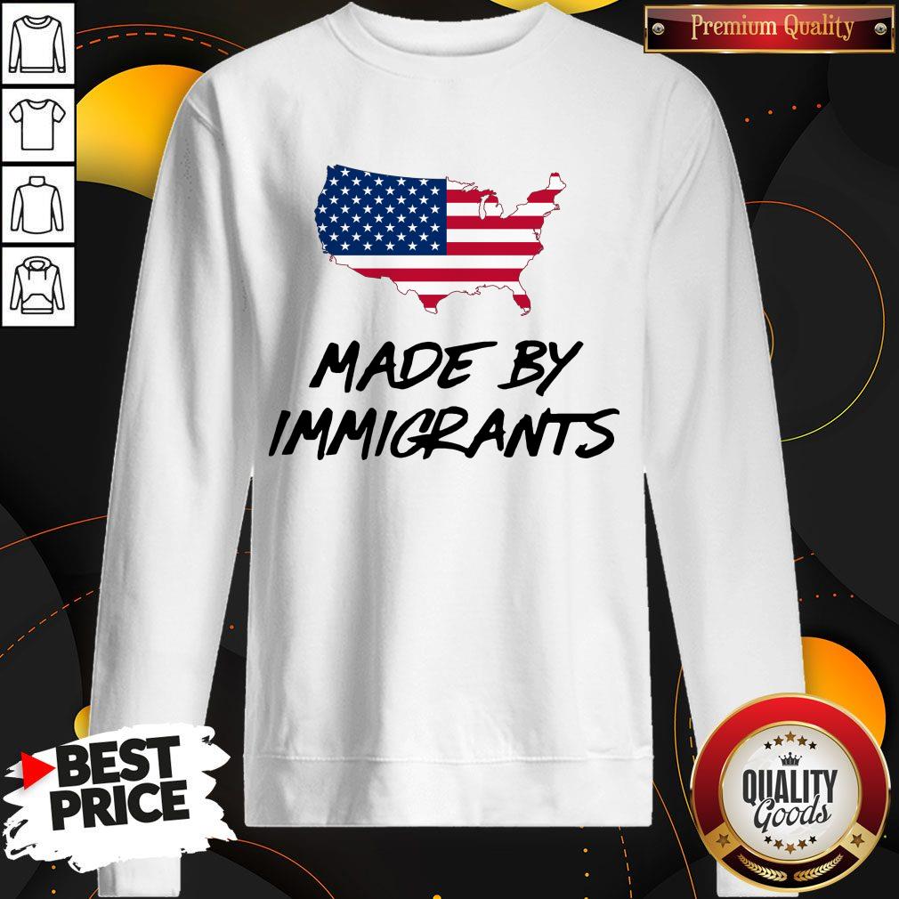 Awesome Made By Immigrants American Map Flag Shirt - Image 5