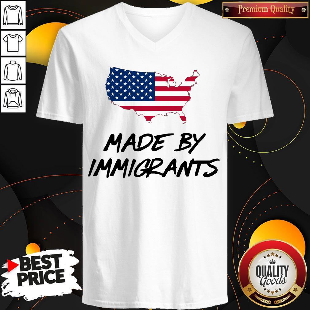 Awesome Made By Immigrants American Map Flag Shirt - Image 3