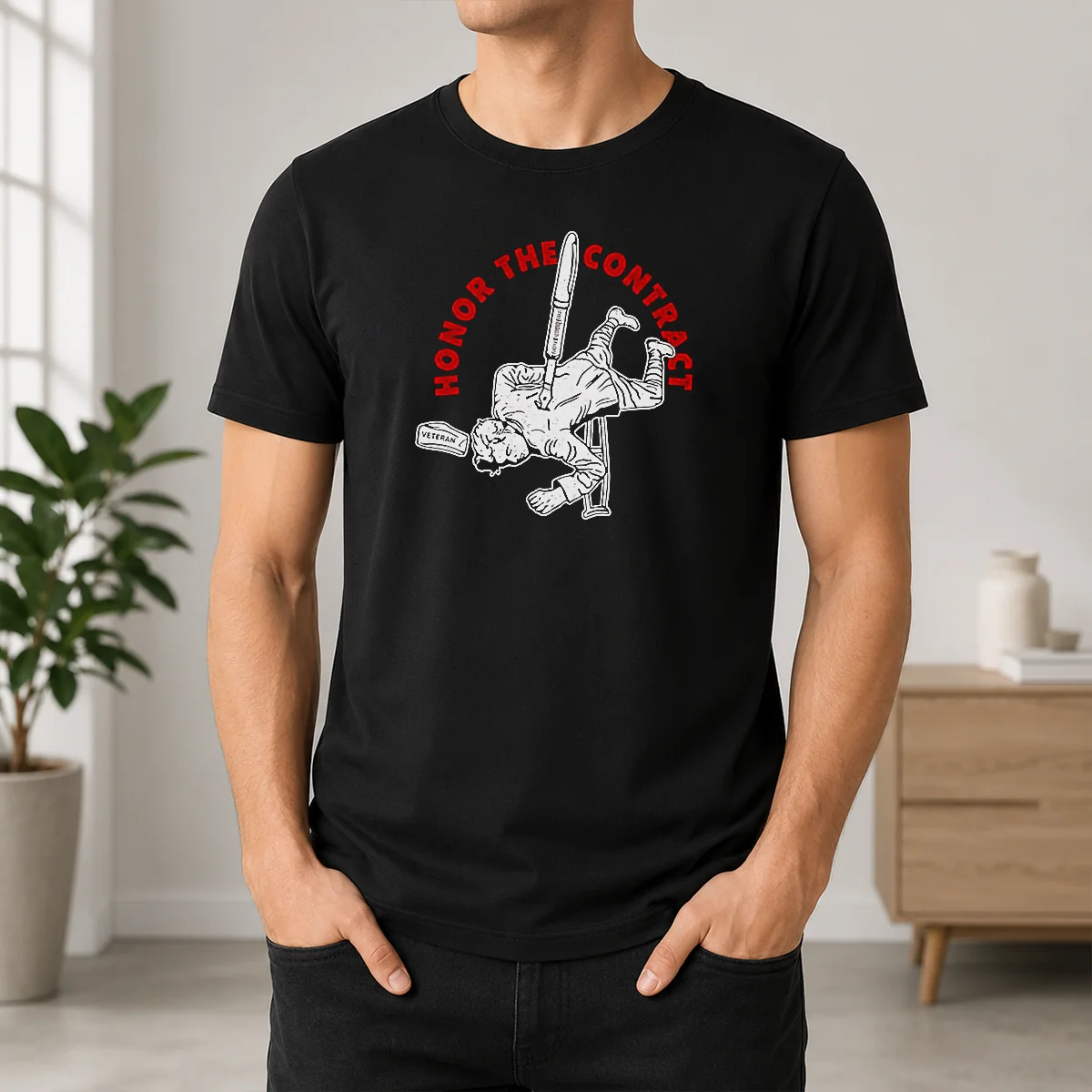 Nice Military Honor The Contract Veteran Stab With Pen Metaphor Shirt
