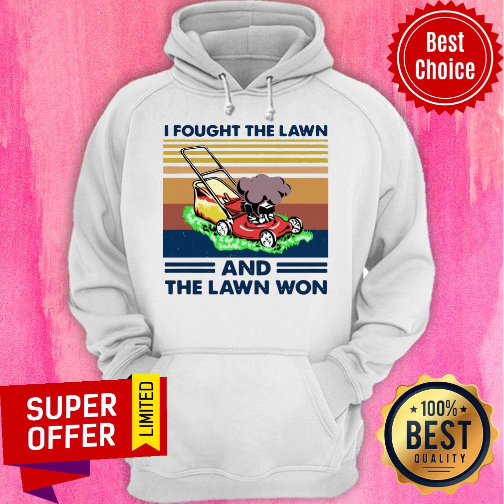 Premium Lawn Mower I Fought The Lawn And The Lawn Won Vintage Shirt - Image 3