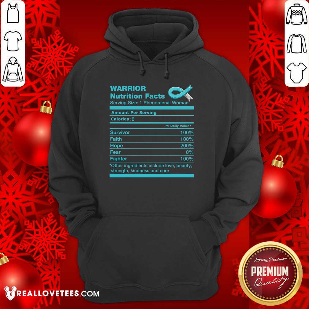 Cute Warrior Cervical Cancer Nutrition Facts Cervical Cancer Awareness Shirt - Image 4