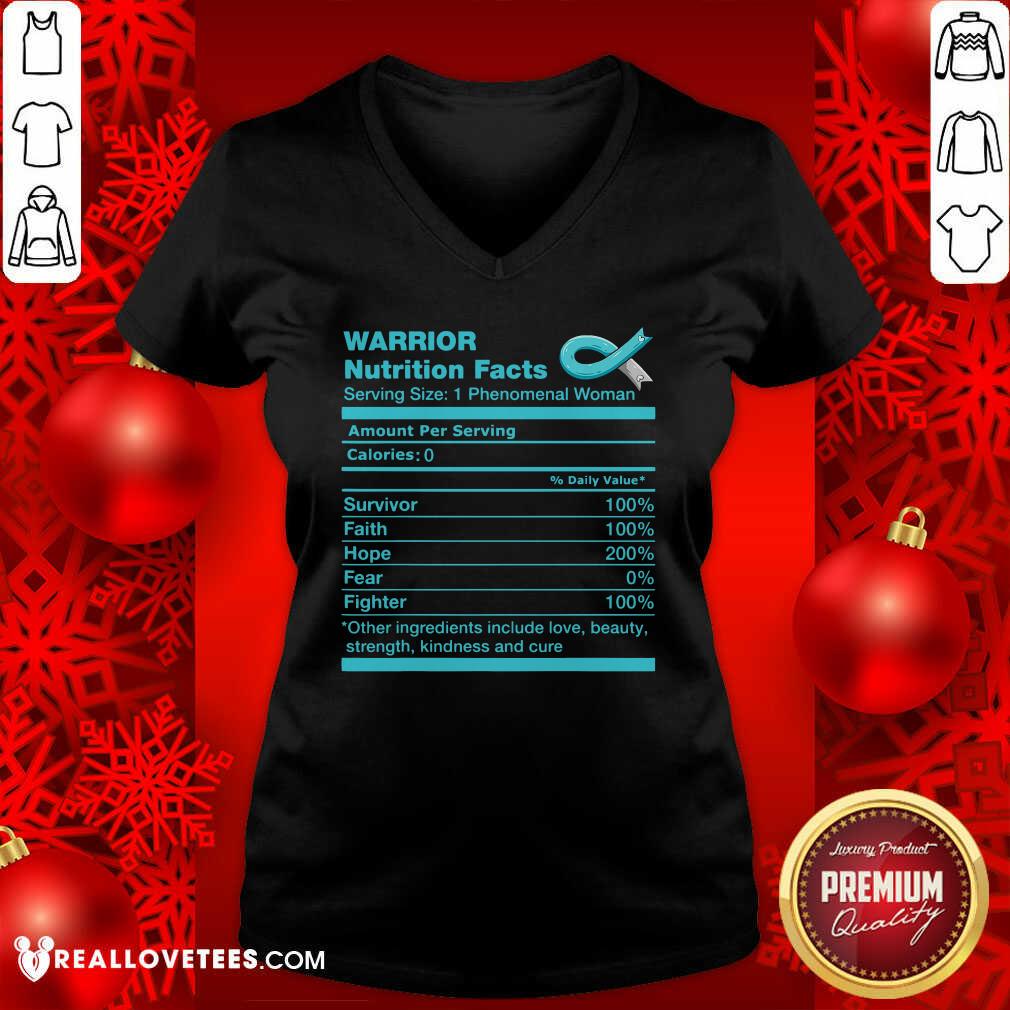 Cute Warrior Cervical Cancer Nutrition Facts Cervical Cancer Awareness Shirt - Image 5