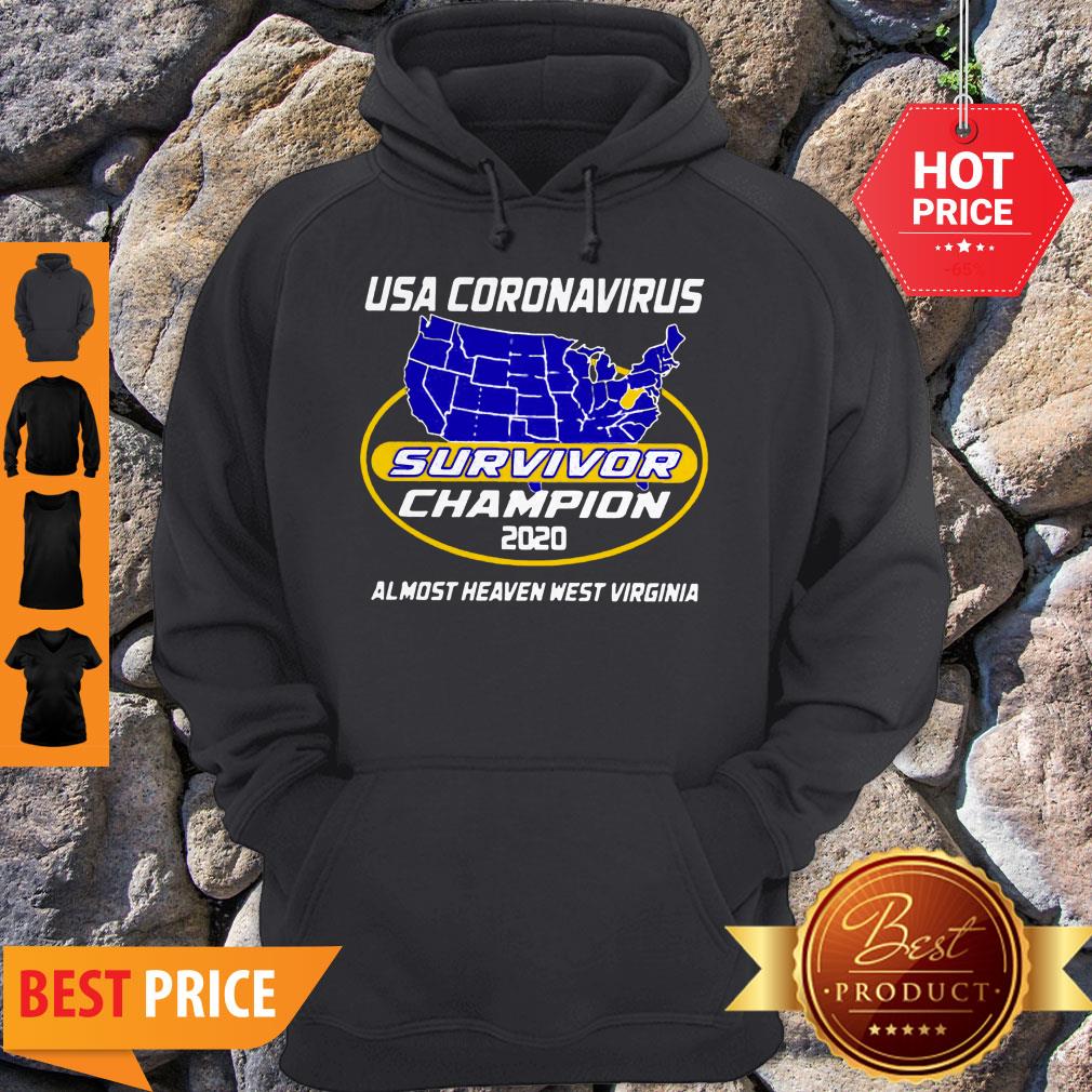 Awesome Map USA Coronavirus Survivor Champion 2020 Almost Heaven West Virginia Shirt - Image 2