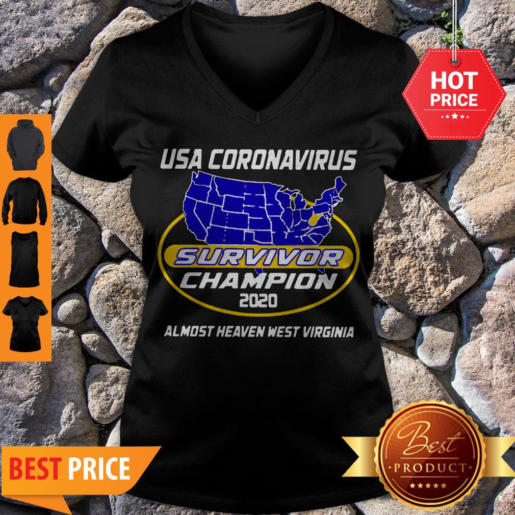 Awesome Map USA Coronavirus Survivor Champion 2020 Almost Heaven West Virginia Shirt - Image 5