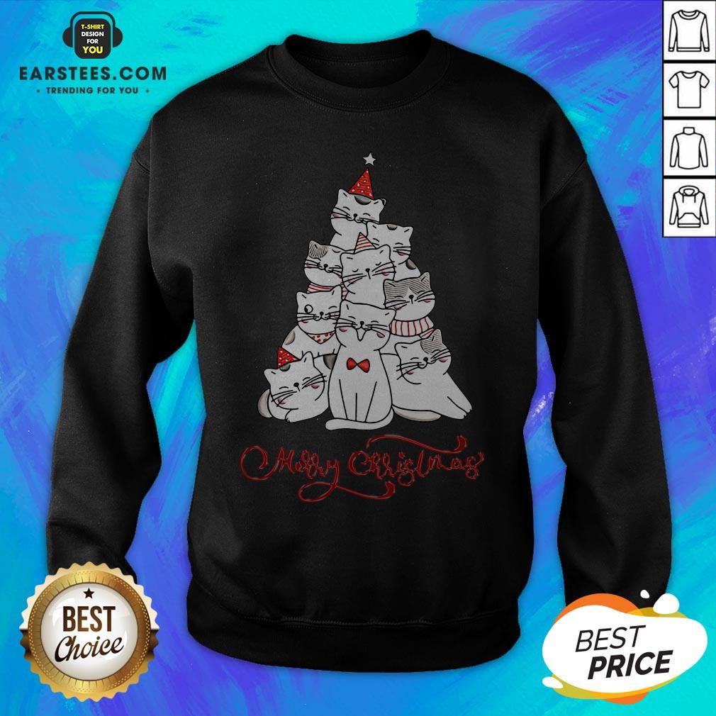 Hot Cats Merry Christmas Tree Shirt - Image 5