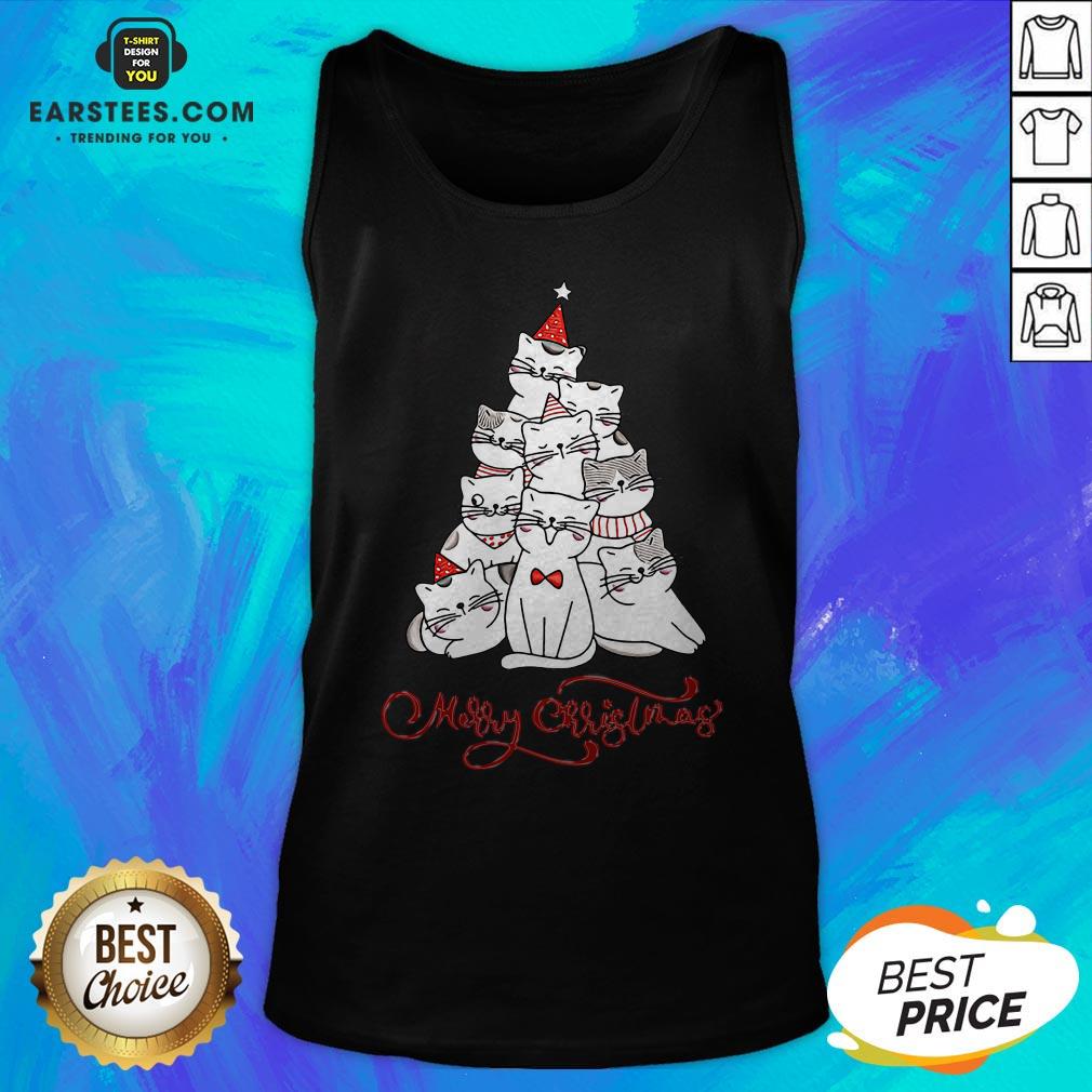 Hot Cats Merry Christmas Tree Shirt - Image 4