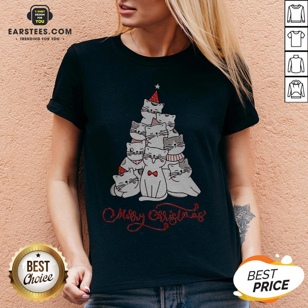 Hot Cats Merry Christmas Tree Shirt - Image 3