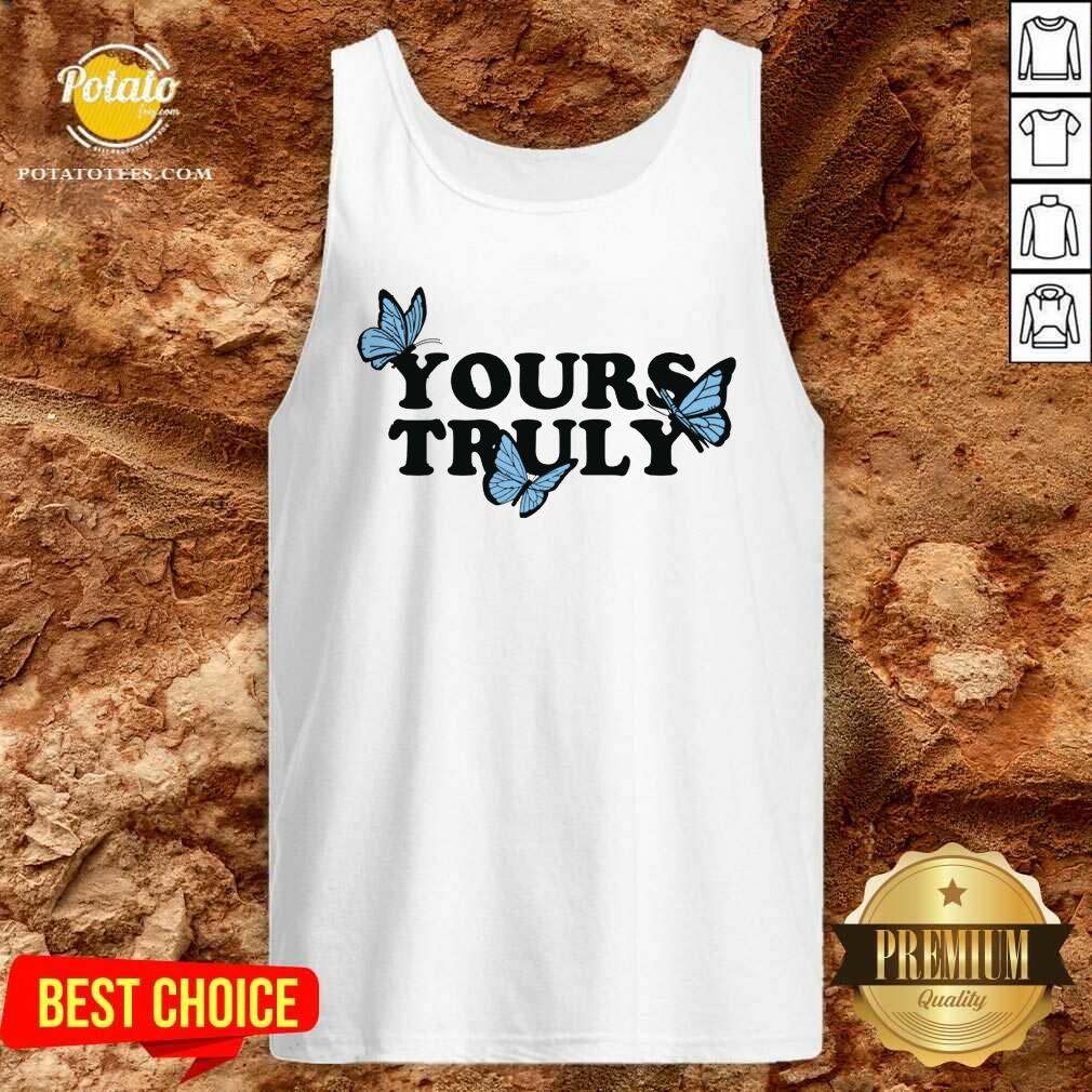 Top Phora Merch Yours Truly Butterflies White Shirt - Image 3