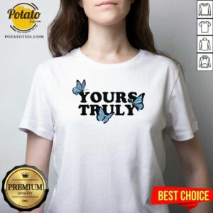Alternative view of Top Phora Merch Yours Truly Butterflies White Shirt