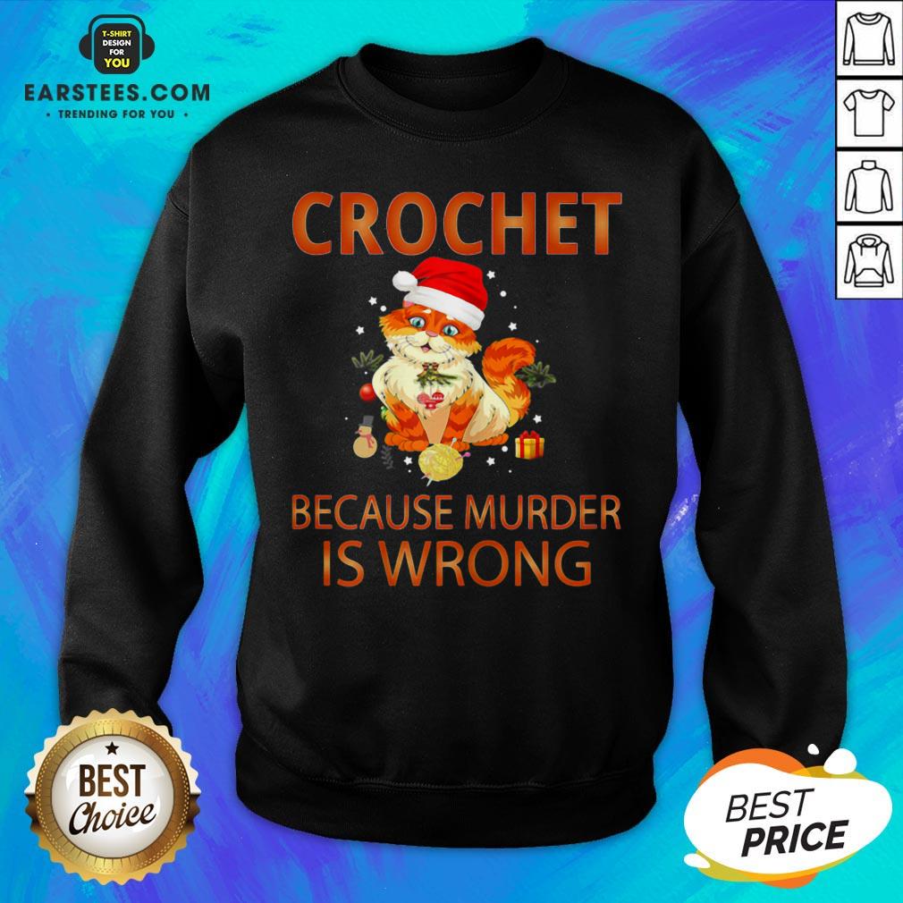 Good Cat Crochet Shirt Because Murder Is Wrong Crochet Shirt - Image 5