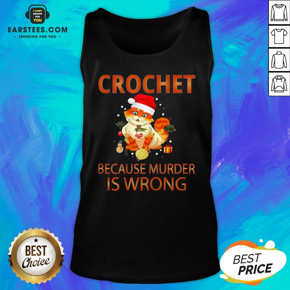 Good Cat Crochet Shirt Because Murder Is Wrong Crochet Shirt - Image 4